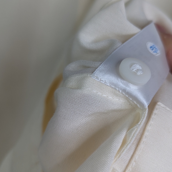 Everlane Button Up Shirt Short Sleeve Cream Sandstone Women Top Drapy Square - Picture 12 of 14